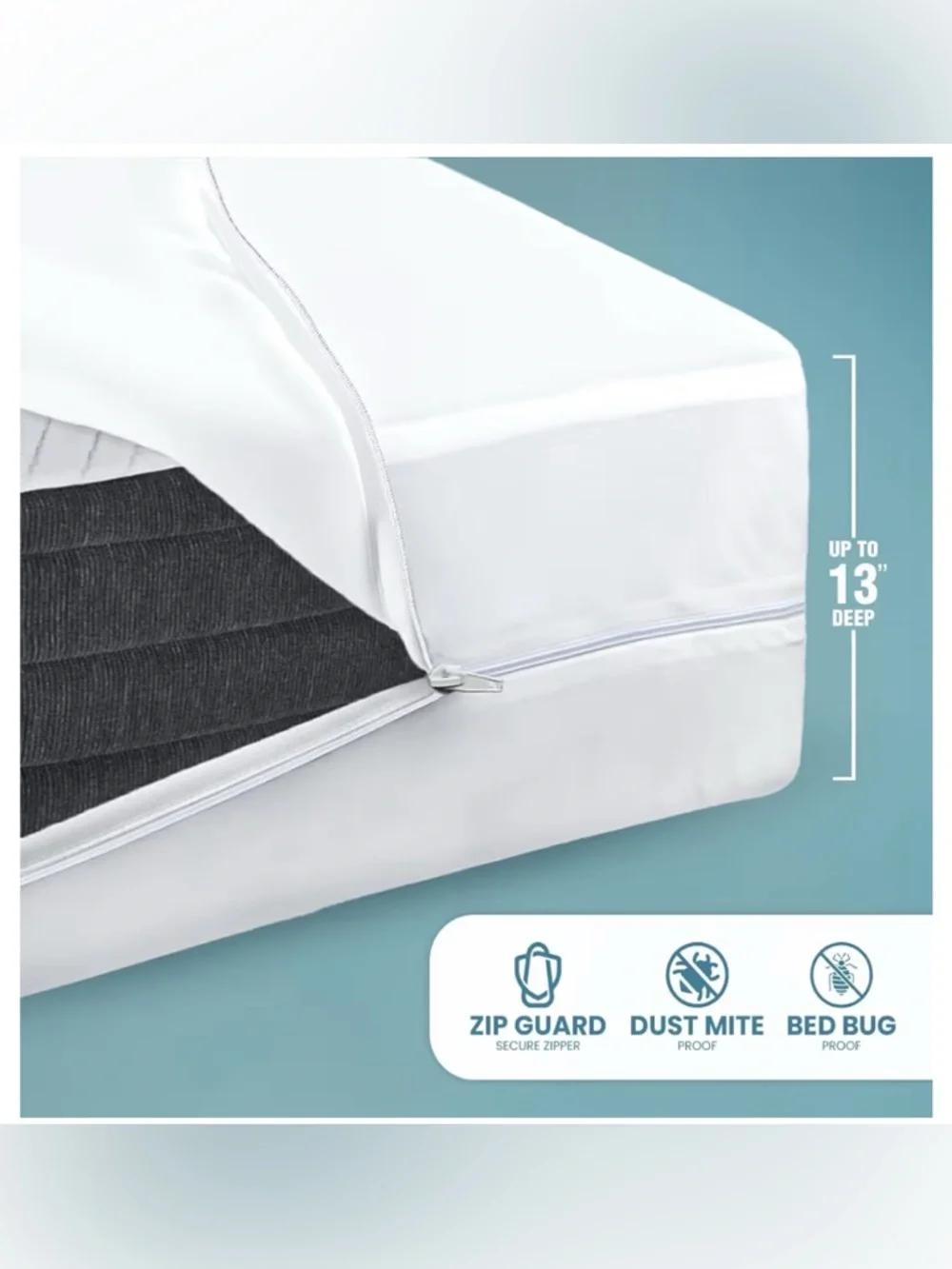 Utopia Bedding Waterproof Mattress Encasement - Twin XL, White (Pack of 2) Dorm!